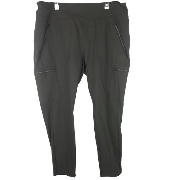 Athleta Headlands Hybrid Cargo II Tight Legging Pants Green Zip Pockets Size 24 - Picture 1 of 9